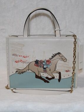 Radley London Kentucky Derby 26 Small Zip Top Satchel Grab Bag Leather Purse